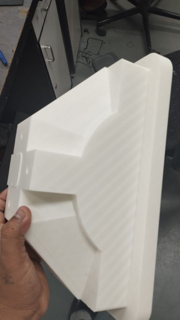 Curved 3D printed casting pattern produced on Go3D BX 700